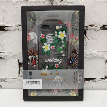 Задняя накладка WK для iPhone 6/6S Plus (5.5), ткань, матовая, серый, с вышивкой, Wedding (Embroidery Series, WPC-048 CX-006)