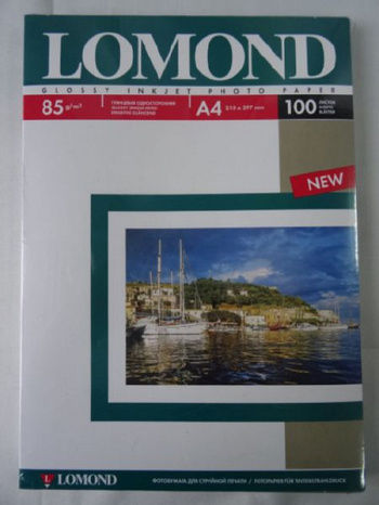 LOMOND 85 г/м2 односторонняя глянцевая  А4\100л 0102145