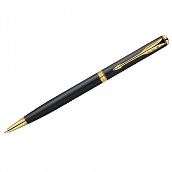 Ручка шариковая "Sonnet Matte Black GT Slim" черная, 1,0мм, поворотный механизм, подар.уп. S0818030 Parker