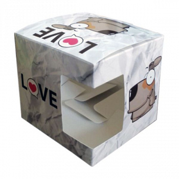 Коробка подарочная для кружки с окном "Собака Love"