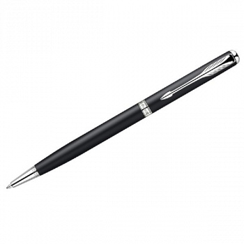 Ручка шариковая "Sonnet Matte Black СT Slim" черная, 1,0мм, поворотный механизм, подар.уп. S0818170 Parker