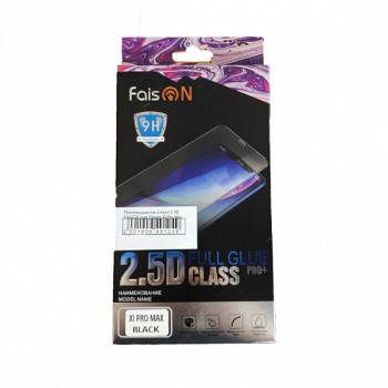 Противоударное стекло 2.5D FAISON для iPhone XI Pro Max, черное, полный клей