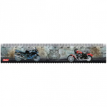 Линейка 15см "MotorBike" пластиковая, европодвес