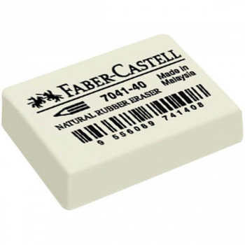 Ластик "Latex-Free 7041", прямоугольный, натуральный каучук, 36*26*8мм