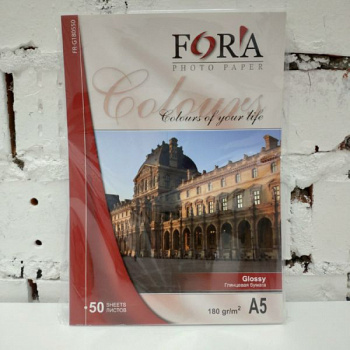 Глянцевая 180 гр А5 50 листов Fora