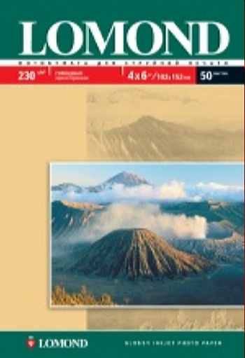 LOMOND 230 г/м2  глянцевая. 4"х6" (102х152 мм) 50л 0102087