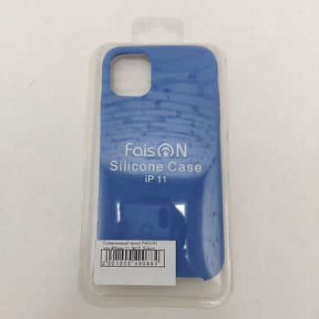 Силиконовый чехол FAISON для iPhone 11, №17, Silicon Case, матовый, синий