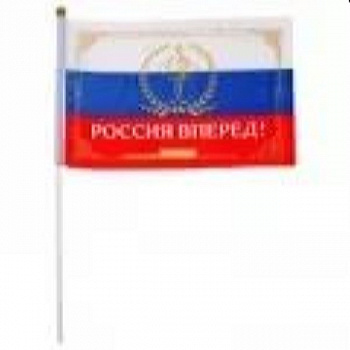 Флаг текстильный "Россия, вперед!" с флагштоком, серия Патриот