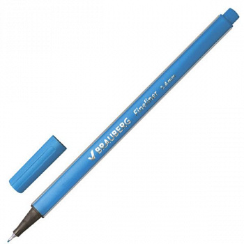 Ручка капиллярная BRAUBERG Aero, трехгранная, металлический наконечник, 0,4мм, голубая, 142259