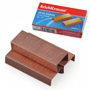 Скобы для степлера ERICH KRAUSE №10 1000шт., медное покрытие, 7139