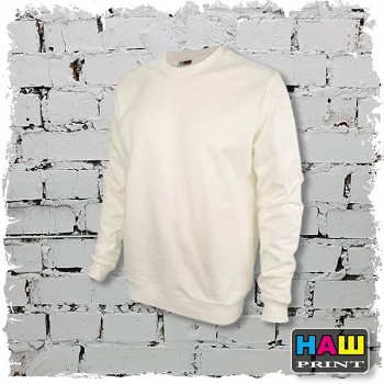 Свитшот мужской МОЛОЧНЫЙ меланж, футер 280 гр., р.54 (2XL) для сублимации