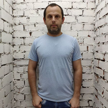 Футболка "Melange" Классика (48(M), Голубой меланж), К1-М